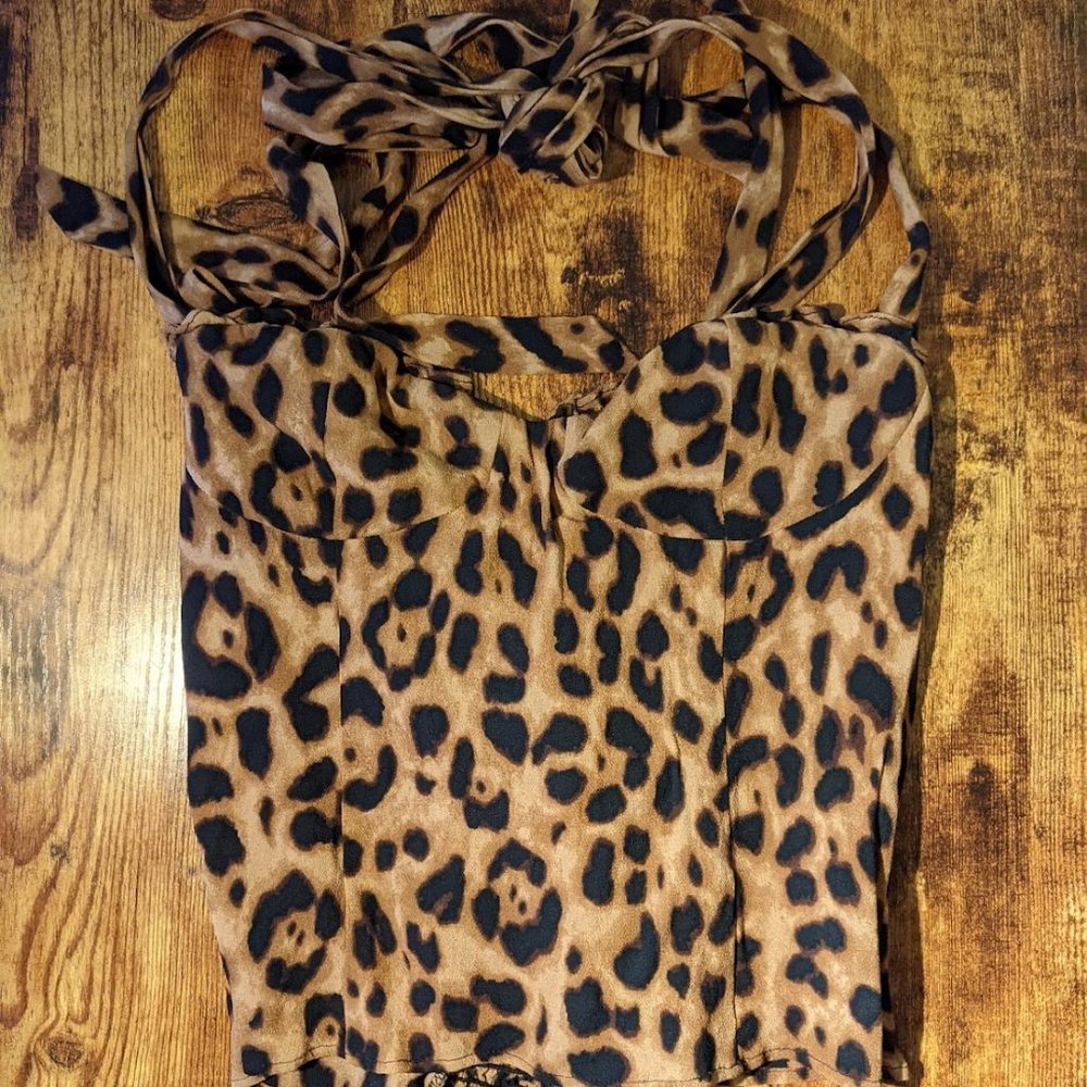 Leopard Blanca top, Reformation size 2